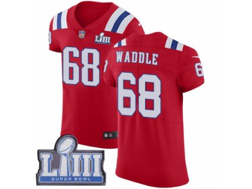Men Nike New England Patriots #68 LaAdrian Waddle Red Alternate Vapor Untouchable Elite Player Super Bowl LIII Bound NFL Jersey
