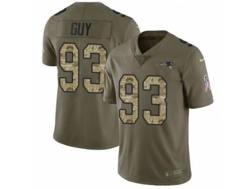 Men Nike New England Patriots #93 Lawrence Guy Limited Olive/Camo 2017 Salute to Service NFL Jersey