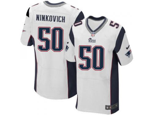 Men Nike NFL New England Patriots #50 Rob Ninkovich Authentic Elite Road White Jersey