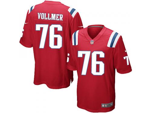 Men Nike NFL New England Patriots #76 Sebastian Vollmer Red Game Jersey