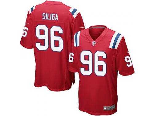 Men Nike NFL New England Patriots #96 Sealver Siliga Red Game Jersey