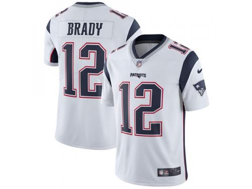 Men's Limited Tom Brady #12 Nike White Road Jersey - NFL New England Patriots Vapor Untouchable