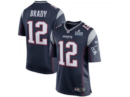 Men's New England Patriots Tom Brady Nike Navy Super Bowl LIII Bound Game Jersey