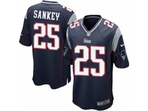 Men's Nike New England Patriots 25 Bishop Sankey Game Navy Blue Team Color NFL Jersey
