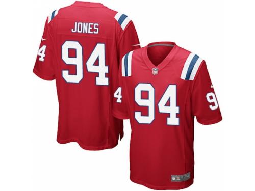 Men's Nike New England Patriots #94 Chris Jones Game Red Alternate NFL Jersey