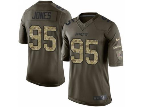 Men's Nike New England Patriots #95 Chandler Jones Limited Green Salute to Service NFL Jersey