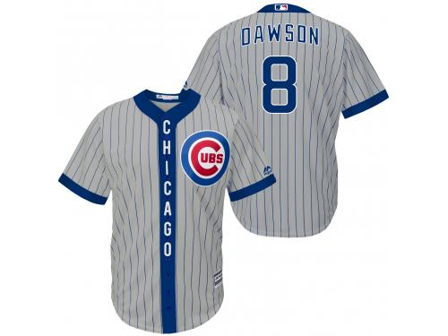 MLB Chicago Cubs #8 Andre Dawson Men Fashion Grey Cool Base Jerseys