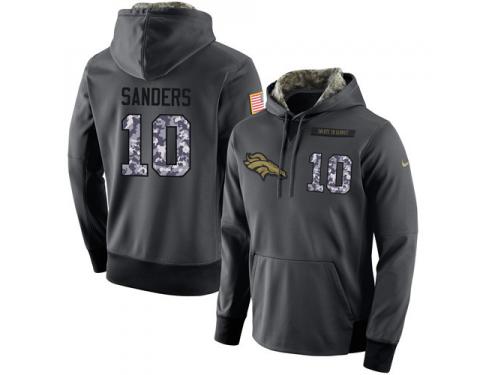 NFL Men's Nike Denver Broncos #10 Emmanuel Sanders Stitched Black Anthracite Salute to Service Player Performance Hoodie