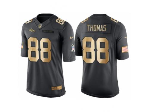 Nike Denver Broncos #88 Demaryius Thomas Anthracite 2016 Christmas Gold Men's NFL Limited Salute to Service Jersey