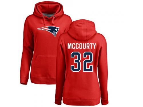 Nike Devin McCourty Red Name & Number Logo Women's - NFL New England Patriots #32 Pullover Hoodie