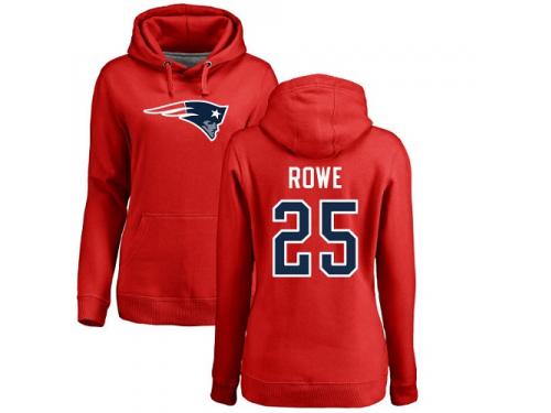 Nike Eric Rowe Red Name & Number Logo Women's - NFL New England Patriots #25 Pullover Hoodie