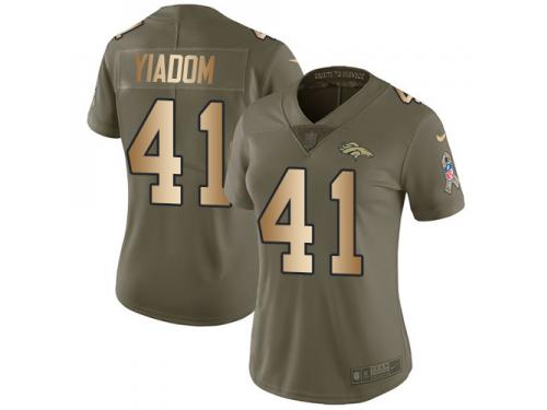 Nike Isaac Yiadom Limited Olive Gold Women's Jersey - NFL Denver Broncos #41 2017 Salute to Service