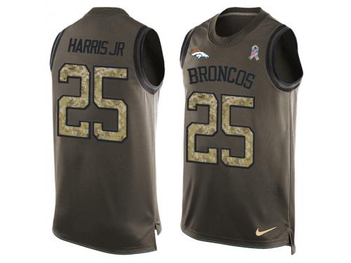 Nike Men NFL Denver Broncos #25 Chris Harris Jr. Olive Salute To Service Tank Top