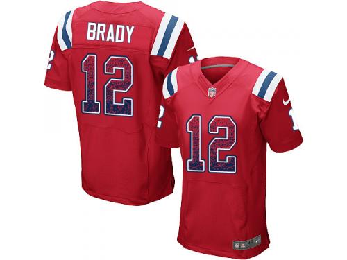 Nike Tom Brady Elite Red Alternate Men's Jersey - NFL New England Patriots #12 Drift Fashion