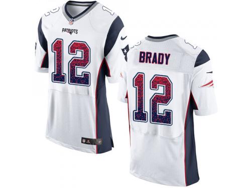 Nike Tom Brady Elite White Road Men's Jersey - NFL New England Patriots #12 Drift Fashion