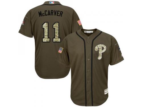 Phillies #11 Tim McCarver Green Salute to Service Stitched Baseball Jersey