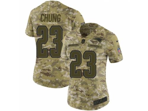 Women Nike New England Patriots #23 Patrick Chung Limited Camo 2018 Salute to Service NFL Jersey