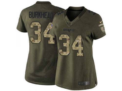 Women's Limited Rex Burkhead #34 Nike Green Jersey - NFL New England Patriots Salute to Service