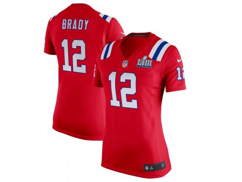 Women's New England Patriots Tom Brady Nike Red Super Bowl LIII Bound Game Jersey