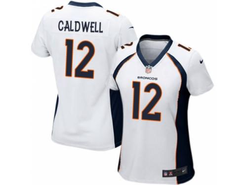 Women's Nike Denver Broncos #12 Andre Caldwell Elite White NFL Jersey