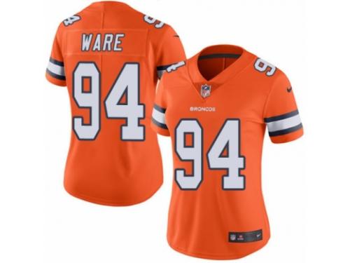 Women's Nike Denver Broncos #94 DeMarcus Ware Limited Orange Rush NFL Jersey