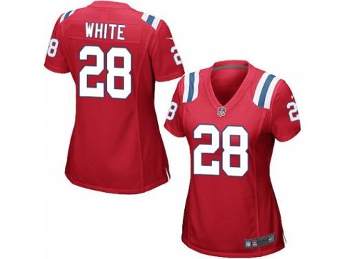 Women's Nike New England Patriots #28 James White Game Red Alternate NFL Jersey