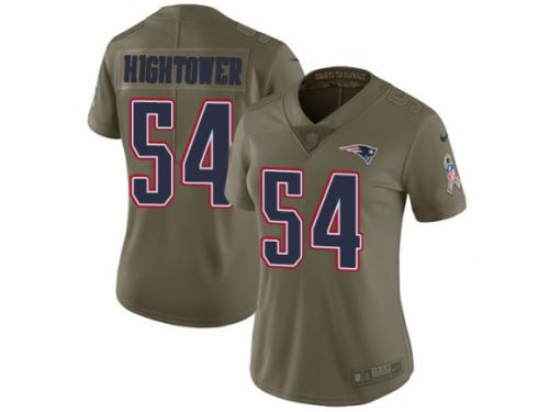 Women's Nike New England Patriots #54 Dont'a Hightower Limited Olive 2017 Salute to Service NFL Jersey