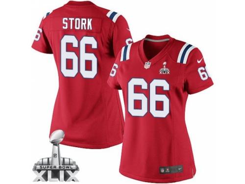 Women's Nike New England Patriots #66 Bryan Stork Elite Red Alternate Super Bowl XLIX NFL Jersey