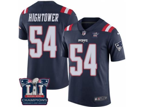 Youth Nike New England Patriots #54 Dont'a Hightower Limited Navy Blue Rush Super Bowl LI Champions NFL Jersey