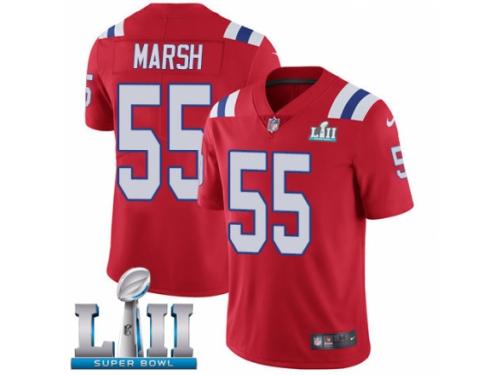 Youth Nike New England Patriots #55 Cassius Marsh Red Alternate Vapor Untouchable Limited Player Super Bowl LII NFL Jersey