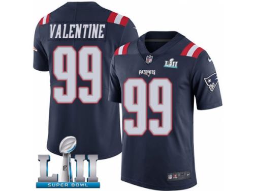 Youth Nike New England Patriots #99 Vincent Valentine Limited Navy Blue Rush Vapor Untouchable Super Bowl LII NFL Jersey