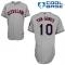 Grey Yan Gomes Men #10 Majestic MLB Cleveland Indians Cool Base Road Jersey