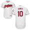 White Yan Gomes Men #10 Majestic MLB Cleveland Indians Flexbase Collection Jersey