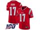 100th Season Antonio Brown Youth Limited Red Jersey Football New England Patriots Inverted Legend #17