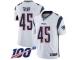 #45 Limited Donald Trump White Football Road Men's Jersey New England Patriots Vapor Untouchable 100th Season