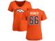 #66 Dalton Risner Orange Football Name & Number Logo Women's Denver Broncos T-Shirt
