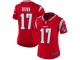 Antonio Brown Women's Limited Red Jersey Football New England Patriots Inverted Legend #17