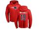Men Nike Malcolm Mitchell Red Name & Number Logo - NFL New England Patriots #19 Pullover Hoodie