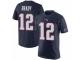 Men Nike New England Patriots #12 Tom Brady Navy Blue Rush Pride Name & Number T-Shirt