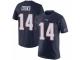 Men Nike New England Patriots #14 Brandin Cooks Navy Blue Rush Pride Name & Number T-Shirt