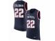 Men Nike New England Patriots #22 Justin Coleman Limited Navy Blue Rush Player Name & Number Tank Top NFL Jersey