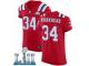 Men Nike New England Patriots #34 Rex Burkhead Red Alternate Vapor Untouchable Elite Player Super Bowl LII NFL Jersey