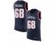 Men Nike New England Patriots #68 LaAdrian Waddle Limited Navy Blue Rush Player Name & Number Tank Top NFL Jersey