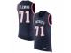 Men Nike New England Patriots #71 Cameron Fleming Limited Navy Blue Rush Player Name & Number Tank Top NFL Jersey