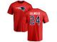 Men Nike Stephon Gilmore Red Name & Number Logo - NFL New England Patriots #24 T-Shirt