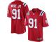 Men's Limited Deatrich Wise Jr #91 Nike Red Alternate Jersey - NFL New England Patriots
