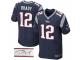 Men's Nike New England Patriots #12 Tom Brady Navy Blue Team Color Elite Autographed NFL Jersey