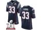 Men's Nike New England Patriots #33 Dion Lewis Elite Navy Blue Team Color Super Bowl LI 51 NFL Jersey