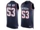 Men's Nike New England Patriots #53 Kyle Van Noy Navy Blue Player Name & Number Tank Top NFL Jersey