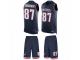 Men's Nike New England Patriots #87 Rob Gronkowski Navy Blue Tank Top Suit NFL Jersey